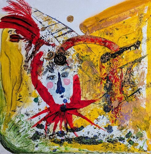 Der Zeuge im Spiel di Ellen Frischbutter, Pittura in vendita su Singulart