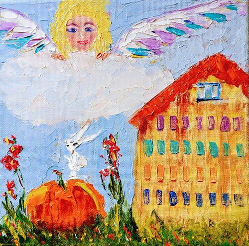 Das Lächeln des Engels par Ellen Frischbutter, Peinture en vente sur Singulart