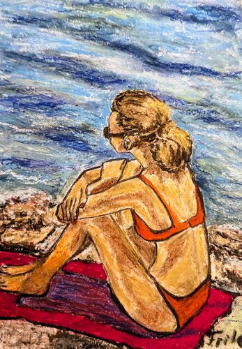 Blick aufs Meer von Ellen Frischbutter, Malerei kaufen auf Singulart
