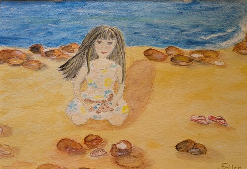 Ein Sommertag am Meer di Ellen Frischbutter, Pittura in vendita su Singulart
