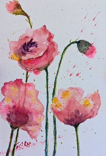 Zarte Blüten im Stillwerden di Ellen Frischbutter, Pittura in vendita su Singulart