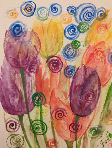 Tulpen schauen zurück by Ellen Frischbutter, Painting for Sale on Singulart