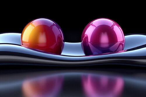 Two spheres on silk Charley Brindley