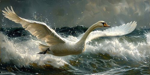 Mute swan lost at sea von Charley Brindley, Digital kaufen auf Singulart