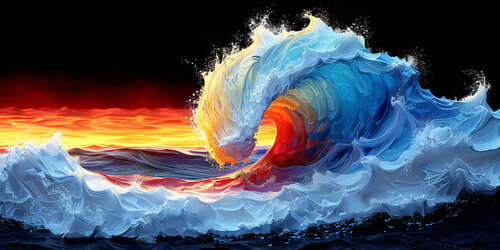 A last surging wave rolls and dies as daybreak puts an end to the night-long storm di Charley Brindley, Digitale in vendita su Singulart