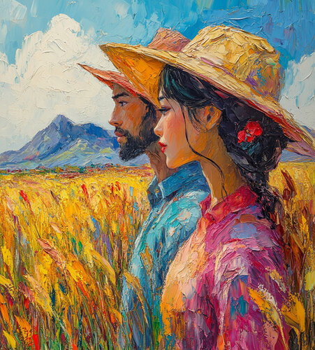 First harvest, Xinjiang, China. von Charley Brindley, Digital kaufen auf Singulart