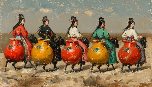 The water merchants, Mongolia, 1917 di Charley Brindley, Digitale in vendita su Singulart