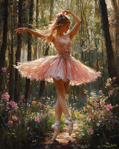 Preparing for her audition at Juilliard in New York City, Madeleine finds a quiet path in the woods with only the trees for an audience and Tchaikovsky’s Waltz of the Flowers playing in her head, where she practices her ballet until the sun sinks and the  de Charley Brindley, Digital a la venta en Singulart