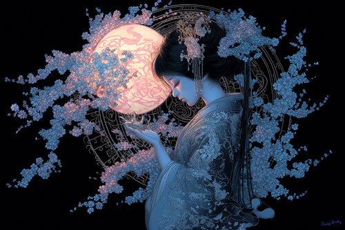 The Geisha of Yokohama, 1870 von Charley Brindley, Digital kaufen auf Singulart