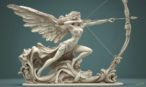 Artemis, Greek goddess of the hunt. She was the daughter of Zeus and Leto. Her twin brother was Apollo. I was said that the twins were the result of an extramarital liaison. Artemis was also known as the Mistress of Animals because she protected the young von Charley Brindley, Digital kaufen auf Singulart