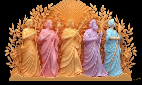 At sunset the five disciples arrived at the foot of Calvary Hill, but too late von Charley Brindley, Digital kaufen auf Singulart