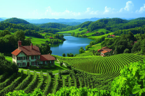 Mid afternoon in May 1924, a vineyard in Tuscany van Charley Brindley, Digitaal te koop op Singulart