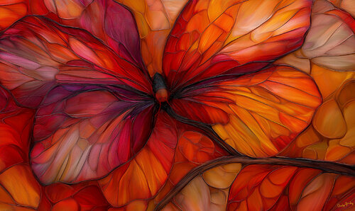 Autumn leaf butterfly, autumnus folium papilio, resting on a bed of fall leaves by Charley Brindley, Digital for Sale on Singulart
