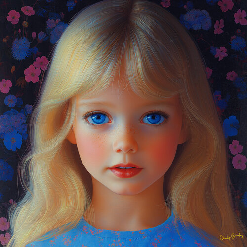 Susanne Autumn McKenna. On her sixth birthday. van Charley Brindley, Digitaal te koop op Singulart