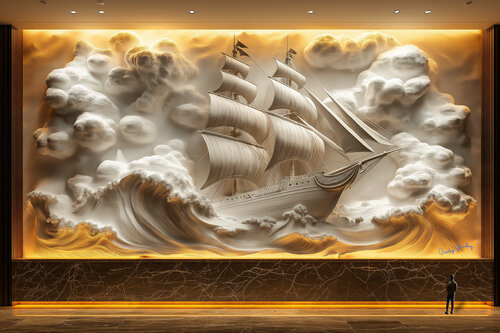 October 22, 1805, HMS Courageous emerging from a storm in the Atlantic Ocean von Charley Brindley, Digital kaufen auf Singulart