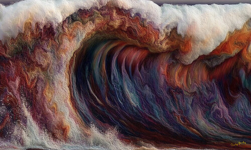 The first big wave of autumn rolls onto the northern California coast von Charley Brindley, Digital kaufen auf Singulart