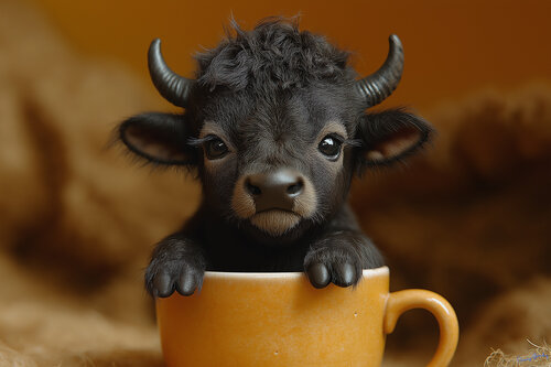 Buffalo Coffee has been shown to perk up stamina, improve self-esteem, and stiffen assertiveness van Charley Brindley, Digitaal te koop op Singulart