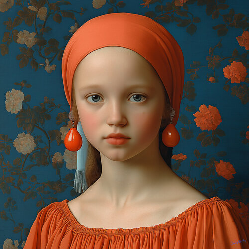 1649. Mary, Princess Royal (Mary Henrietta Stuart). Age 8, daughter of King Charles I and Queen Henrietta Maria. Portrait in the style of Rembrandt von Charley Brindley, Digital kaufen auf Singulart