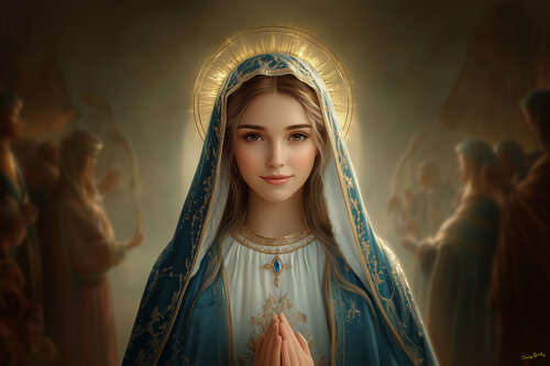 The Virgin Mary on the day she found she was with child von Charley Brindley, Digital kaufen auf Singulart