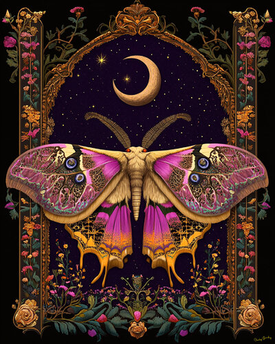 Sahara Desert Moth from “Arabian Nights” van Charley Brindley, Digitaal te koop op Singulart