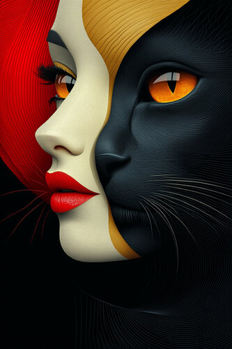 Day or night, woman or animal, true or false van Charley Brindley, Digitaal te koop op Singulart