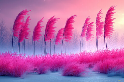 A fresh sea breeze brushes the dune grass at Playa Escondida beach on the Atlantic coast of Argentina by Charley Brindley, Digital for Sale on Singulart