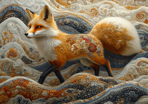 The desert fox sensing her quarry van Charley Brindley, Digitaal te koop op Singulart