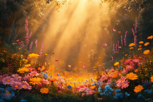 There is a place where flowers and butterflies live in quiet harmony, a place where no man has ever interfered. May it always be so von Charley Brindley, Digital kaufen auf Singulart