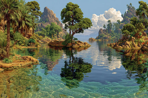 There was an interval of peaceful tranquility, perhaps an eon or two, between the collapse of the dinosaur kingdom and the rise of mammals to eventually dominate the Earth de Charley Brindley, Digital a la venta en Singulart