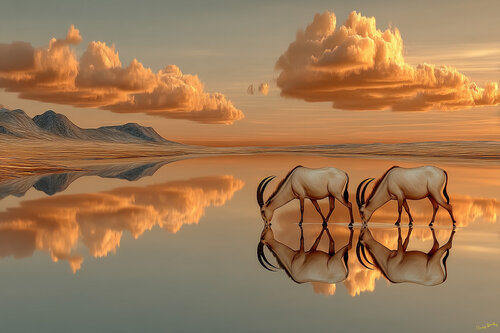 Serengeti reflections, after the rainy season von Charley Brindley, Digital kaufen auf Singulart