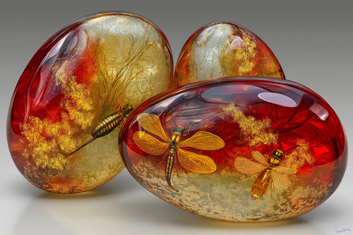 Polished amber from the Baltic Sea beach near the village of Karklė, Lithuania by Charley Brindley, Digital for Sale on Singulart