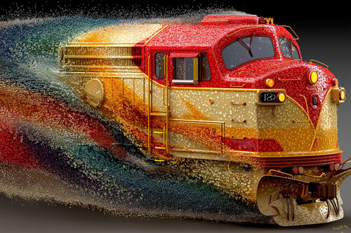 Spring, 1951. The California Zephyr coming out of the Sierra Nevada Mountains on the Feather River Route of the Western Pacific Railroad, on its way to Oakland California Charley Brindley