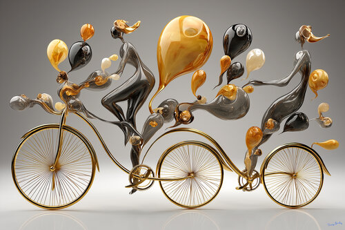 1890. Rive Gauche, Paris. Céline and Aimée, Express Balloon Delivery Service by Charley Brindley, Digital for Sale on Singulart