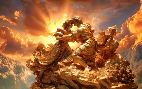 The kiss that sparked a six-thousand-year revolution, from Genesis to Revelation by Charley Brindley, Digital for Sale on Singulart