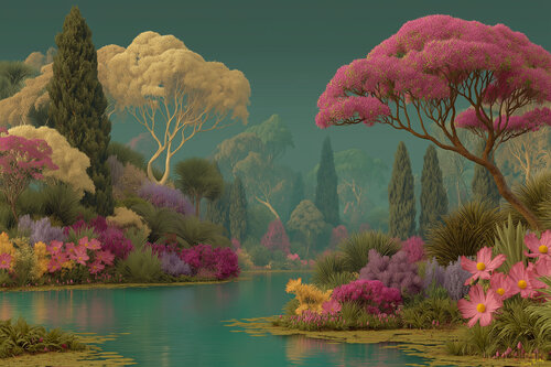 Eden, the day before the arrival of Adam and Eve von Charley Brindley, Digital kaufen auf Singulart