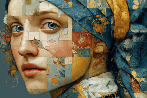 As the layers of wallpaper were stripped away, a startling image emerged by Charley Brindley, Digital for Sale on Singulart
