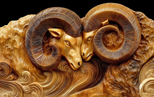 Two rams discussing breeding rights di Charley Brindley, Digitale in vendita su Singulart