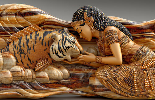 The Nile tiger perch is loved by Anippe, meaning “daughter of the Nile” van Charley Brindley, Digitaal te koop op Singulart