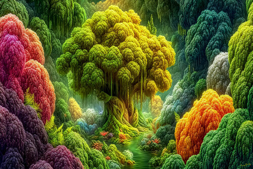 After a thousand years of hibernation, the swamp tree emerges from the primeval muck and mire von Charley Brindley, Digital kaufen auf Singulart