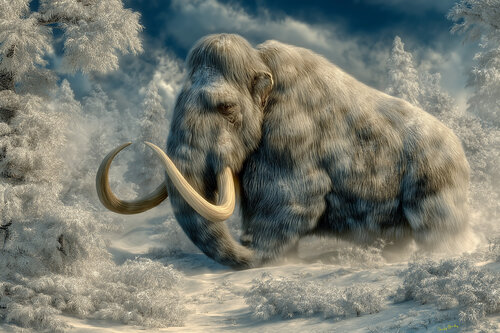 Putin, the last woolly mammoth, died on the Russian island Wrangel around 1952 BCE. Some scientists suggest one of the reasons for his demise was isolation von Charley Brindley, Digital kaufen auf Singulart