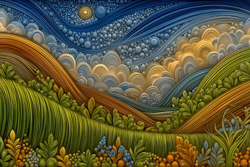 August moonlight over hills, valleys and farms near Guidenstown, County Kildare, Ireland van Charley Brindley, Digitaal te koop op Singulart