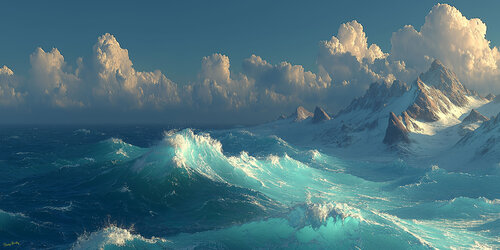 What is our fascination with the sea in motion? It's the mind’s paradox: to be calmed by chaos, soothed by power we cannot control, yet frightened by the enormous threat of destruction. de Charley Brindley, Digital a la venta en Singulart