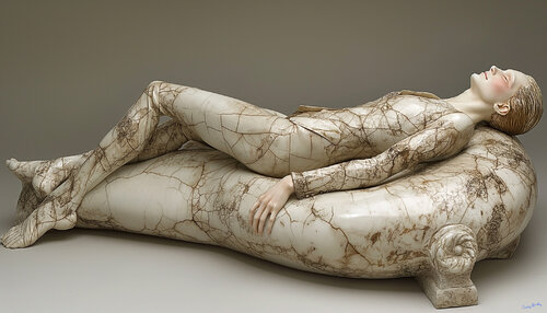 Horizontal semicomatose female bipedal humanoid executive judicial magistrate, aka napping junior judge by Charley Brindley, Digital for Sale on Singulart