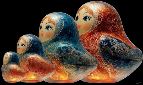 Matryoshka Nesting Dolls par Charley Brindley, Digital en vente sur Singulart