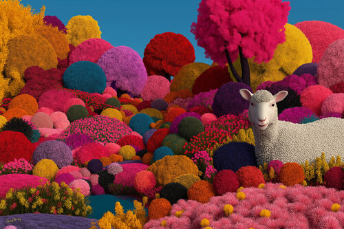 Sheep + flowers = tranquility Charley Brindley