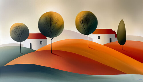 Tuscany Autumn van Charley Brindley, Digitaal te koop op Singulart