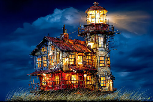 Breakwater Reach Lighthouse van Charley Brindley, Digitaal te koop op Singulart