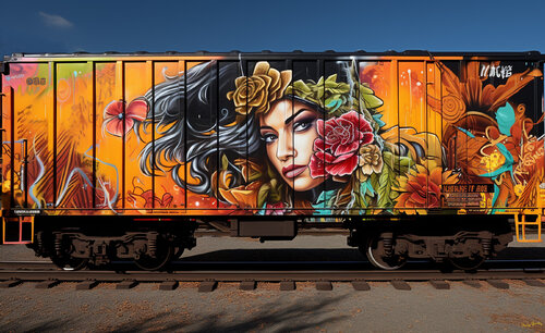 Boxcar parked on a siding near Chicago van Charley Brindley, Digitaal te koop op Singulart