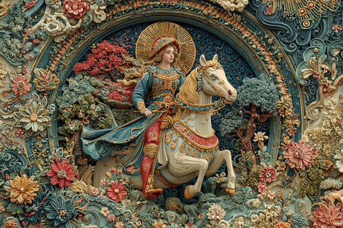 Queen Boudica from the Iceni tribe of ancient Great Britain. She died by her own hand after her army’s defeat by the Romans, around 60 CE di Charley Brindley, Digitale in vendita su Singulart