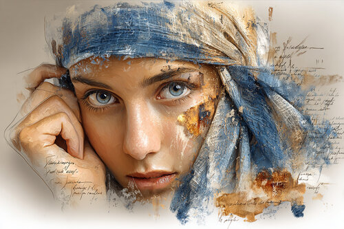 Tuareg Girl from the Sahara Desert on the fringes of North Africa di Charley Brindley, Digitale in vendita su Singulart